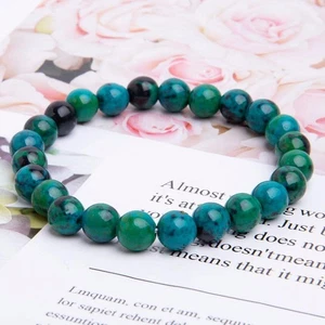 Diabetes Relief Chrysocolla Bracelet Chrysocolla 8mm D5E0 GemstDE 9CB0 - Picture 1 of 12