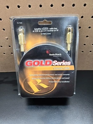 NEW  RadioShack ~ Gold Series Coaxial Cable 12 Feet 3.6 meters (15-1543) - Image 1 of 2
