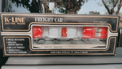K-Line # K691-1171 BNSF Flatcar w/3 Die Cast 1957 Chevrolet Corvettes New Sealed - Image 1 of 4