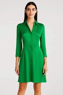 Jil Sander Constance Emerald Green Silk Mini Dress/Size 4-6 - Image 1 of 4