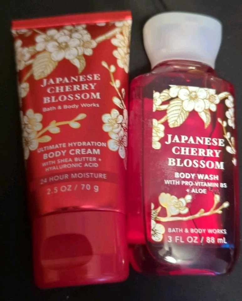 2pc JAPANESE CHERRY BLOSSOM Body Wash/Cream BATH & BODY WORKS Travel Set - Image 1 of 1