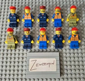 Lego figure minifigure minifig x10 bulk lot Railway Locomotive Train Driver - Bild 1 von 3