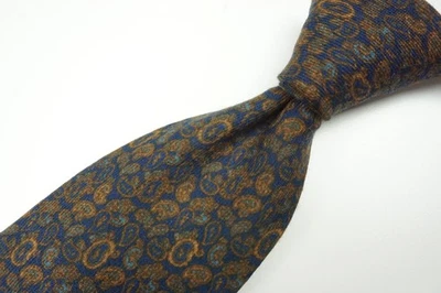 Corbata tejida Cesare Attolini marrón azul cachemira 100 % lana TOTALMENTE NUEVA Foto 1 de 4