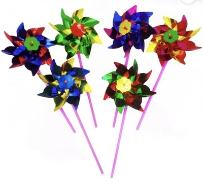 10pc Windmill Toy Colorful Pinwheel Kit DIY - A0141 - Image 1 of 4