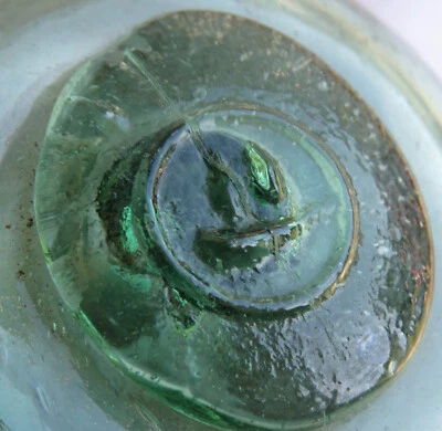 Vidrio soplado japonés flotante 3,5" WP #225 ¡Antiguo verde mar! USA BZ Foto 1 de 4