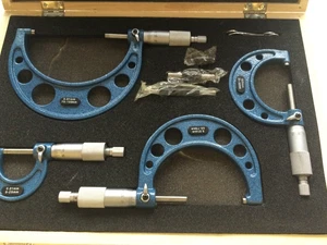 Good Quality 4 Pc External Adjustable Metric Micrometer Carbide Anvils Tool Set - Picture 1 of 5