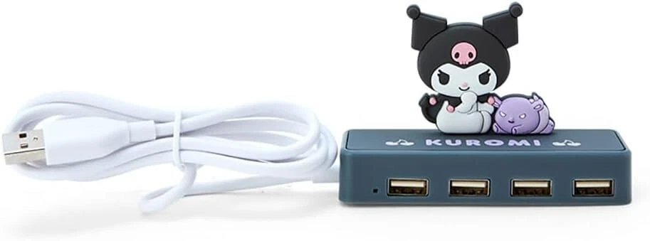 Sanrio. Slim USB Hub. Kuromi .Port 4. 6 x 9.5 x 3cm. Character. 327484 - Image 1 of 3