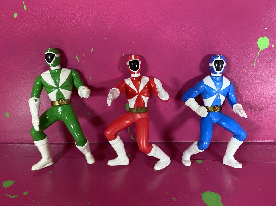 Lote de figuras de rescate McDonald's Power Rangers Lightspeed 2000 azul verde rojo Foto 1 de 1