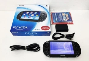 Playstation vita 3G/Wi-Fi model CRISTAL BLACK PCH-1100 AA01 PS vita game JP - Picture 1 of 3
