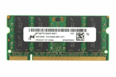 4GB Micron 4G DDR2-800Mhz PC2-6400 2Rx8 SODIMM RAM 200PIN CL6 Memory Laptop RAM - Image 1 of 4