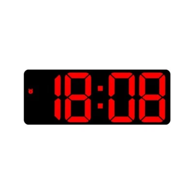  Large Digital LED Display Alarm Clock Snooze Temperature Mode Voice Control - Image 1 of 4