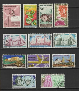  Congo Poste Aérienne années 60-80 un lot de 12 timbres /TE139 - Picture 1 of 1