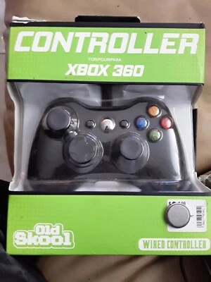 Old Skool Wired XBOX 360 & PC Dual Analog  Controller - Black - Image 1 of 2