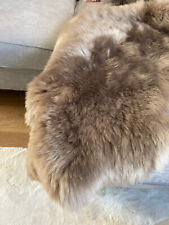 Taupe/ Brown Sheepskin Rug Genuine  110-120 cm Soft Thick Wool Area Rug Real Fur
