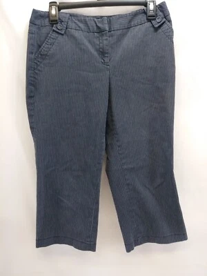 Apostrophe Women's Capri Pants Black Size 6P Striped Stretch Cropped Straight - Image 1 of 4