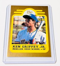 1991 BLEACHERS 23KT #1 KEN GRIFFEY JR. #9824/10,000, MOELLER HIGH SCHOOL 1 of 3