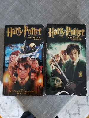 Harry Potter VHS Lot Years 1 2  Sorcer's Stone Chamber Secrets  - Image 1 of 3