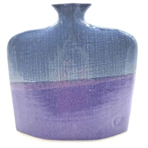 VTG Robin & Billie Bloom Signed Wee Bud Vase Purple Blue Glaze - Picture 1 of 8