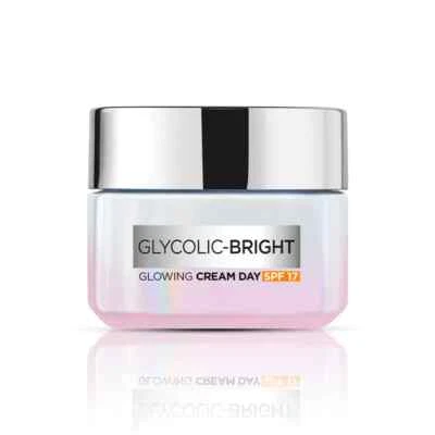 L'Oréal Paris Glycolic Bright Day Cream SPF 17, 50ml, pack of 2 free ship - Image 1 of 4