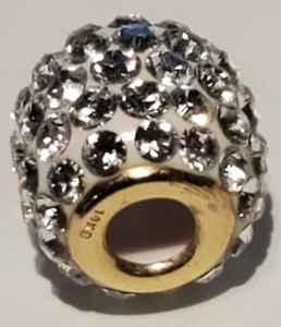 14k Gold Perle Charm Anhänger Kugel CZ Runde Kugel Fancy 8 mm - Bild 1 von 4