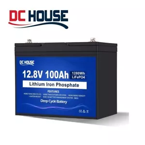 12V 100Ah LiFePO4 Lithium Battery 4000+ Deep Cycle Solar Panel RV Solar - Picture 1 of 9