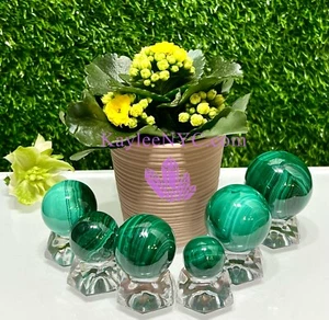 Venta al por mayor Lote 1 Lb Esferas de Malaquita Natural Cristal Energía Curativa - Imagen 1 de 4