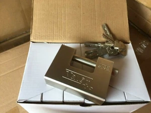 90mm High Security Padlock - Container Monoblock Trailer Pad Lock Box Shutter - Picture 1 of 7
