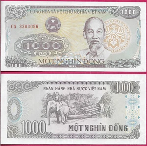 VIETNAM SOZIALIST 1000 DONG 1988 UNC PRÄFIX CA,HO CHI MINH UND (1890-1969)ELEP - Bild 1 von 1