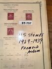VINTAGE U.S. STAMP LOT Ranging From 1929-1939 From Old Album On Pages ST-757