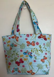 Handmade Butterflies Flowers  Tote Bag Purse - Picture 1 of 1