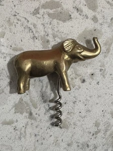 Vintage Brass Lucky Elephant Corkscrew - Picture 1 of 3
