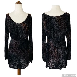 VINTAGE SUZIE IN THE CITY Velvet Burnout Top Size XL 16 18 Witchy Goth 90s Y2K - Picture 1 of 8