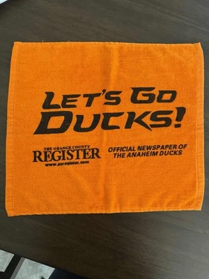 Anaheim Ducks NHL “Let’s Go Ducks” orange rally towel  - Image 1 of 4