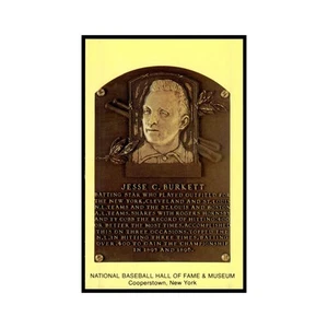 Jesse C. Burkett 1993 National Baseball Hall of Fame Plaque Postcards #nan EX - Picture 1 of 3