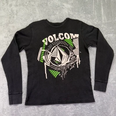 Volcom Vintage Y2K Thermal Long Sleeve Shirt Black Graphic Print Men's Size XL - Image 1 of 4