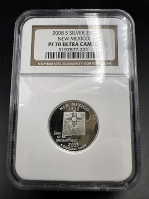 2008 S New Mexico Silver State Quarter Coin NGC PF70 UCAM #221 - Image 1 of 4