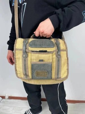 Bolsa de ombro vintage Diesel anos 90 masculina bege - Imagem 1 de 4