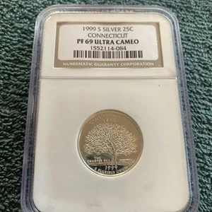 1999 s silver Connecticut statehood quarter NGC PF 69 Ultra Cameo - Picture 1 of 6