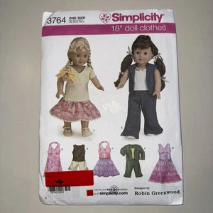 Dolls Clothes Wardrobe For 18" Doll Simplicity Sewing Pattern By Robin Greenwood - Picture 1 of 3
