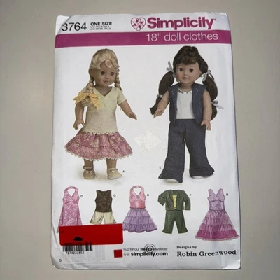 Dolls Clothes Wardrobe For 18" Doll Simplicity Sewing Pattern By Robin Greenwood - Image 1 of 3