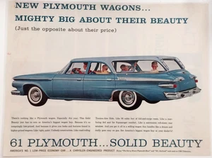1961 Plymouth Wagon Vintage Original Magazine Ad Laminated For Protection - Picture 1 of 1