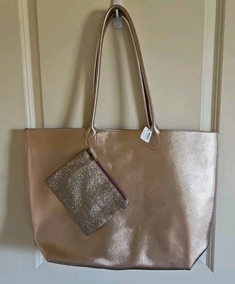 Bath & Body Works VIP розовое золото металлический сумка с короткими ручками и блестящий мешок включены новый - Изображение 1 из 4
