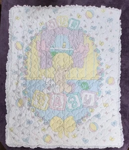 Vintage Precious Moments Our Baby doppelseitige Rüschendecke Decke 34” x 43” - Bild 1 von 6