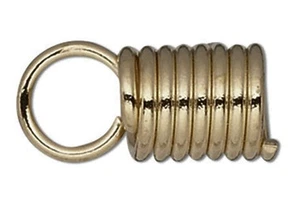 40 Dark Gold Plated Steel Spring Cord Ends 11x5.5mm Finishing Coil w/ 3.5mm Hole - Picture 1 of 4