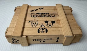 Disneyland ToonTown Mickey Mouse Wooden Crate ONLY No Watch 1990’s Goofy Donald - Picture 1 of 11