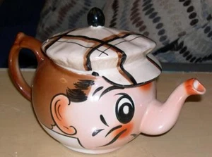 WADE Porcelain Andy Capp Teapot, Black & Brown Hat - Picture 1 of 1