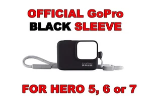 GoPro Silicone Sleeve Lanyard BLACK Go Pro For Hero 7 6 & 5 Black White Silver - Picture 1 of 3