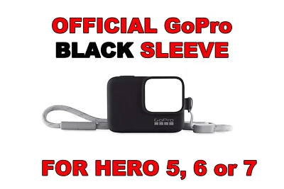 GoPro Silicone Sleeve Lanyard BLACK Go Pro For Hero 7 6 & 5 Black White Silver - Image 1 of 3