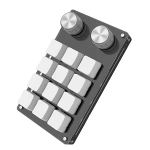 12-Key USB Mini Mechanical Keyboard Programmable Keypad w/ 2 Knobs Driver-Free B - Picture 1 of 10