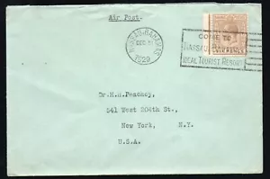Bahamas 1929 KGV Scott 53 solo use air post Munson Steamship Lines to NYC - Imagen 1 de 2